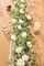 5.91FT Artificial Eucalyptus Garland with Flowers, Fake Rose Gypsophila Garland, Faux Floral Garland Greenery Garland for Wedding Home Party Craft Art Table Runner Decor (White, 1)